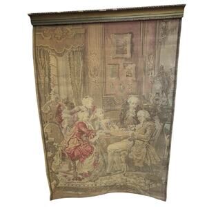 Vintage French Style Tapestry Large Elegant Wall Hanging Decor 39"x56" Belgium